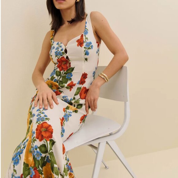 Reformation Laine Dress Ivory - Size 4 - Picture 2 of 2